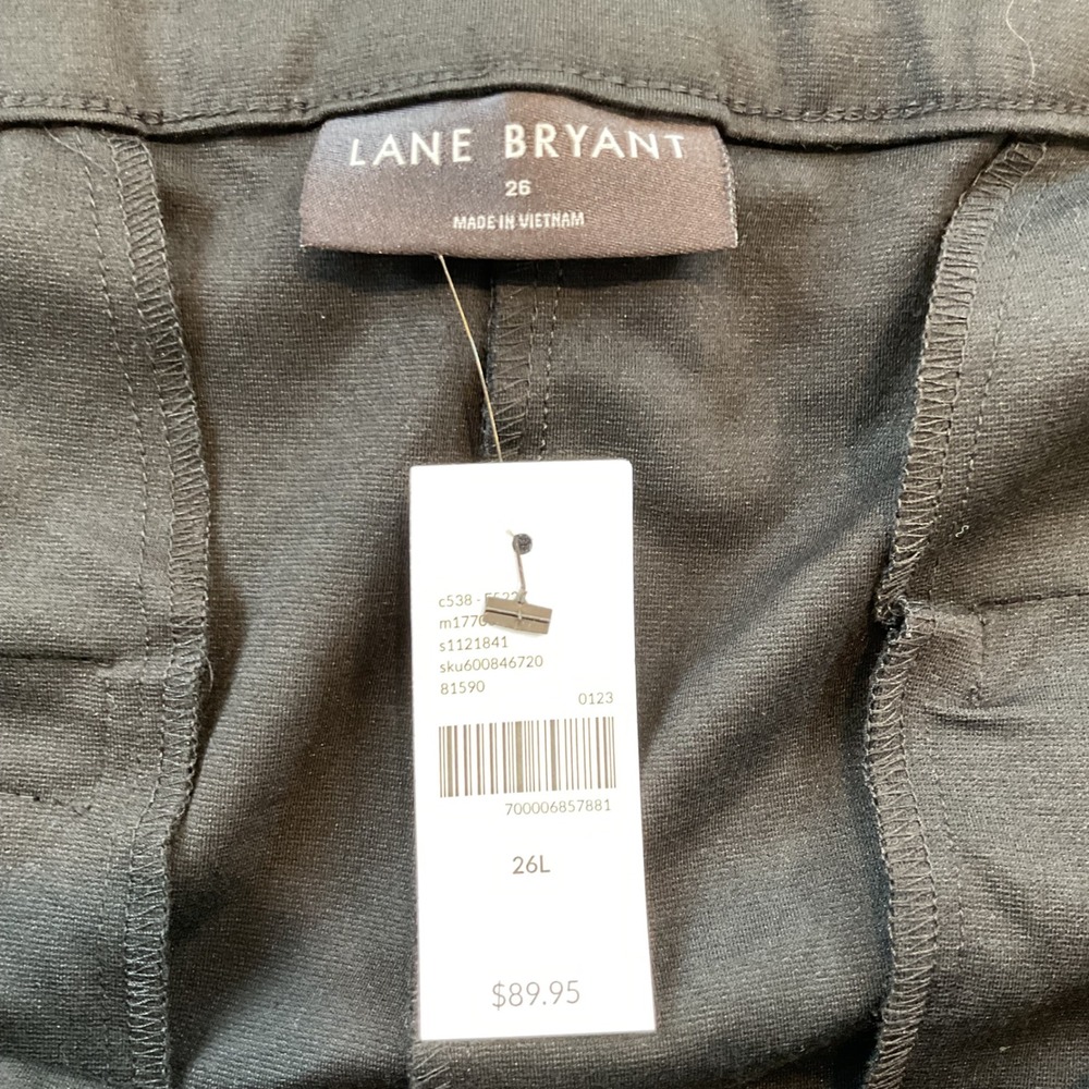 Lane Bryant Women 26L Black Straight Leg Pull On Ponte Knit Dress Pants Tall NWT - Picture 7 of 14